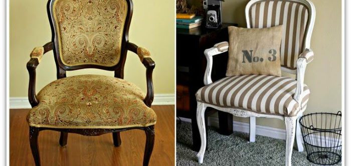 Sillas de madera antes y después de ser restauradas y lacadas en blanco